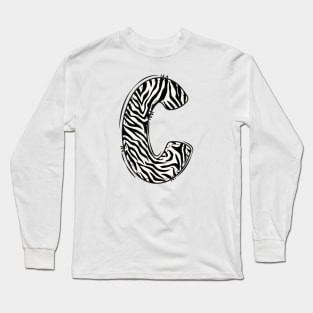 Zebra Letter C Long Sleeve T-Shirt